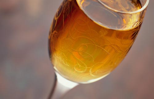 a glass of fortified wine